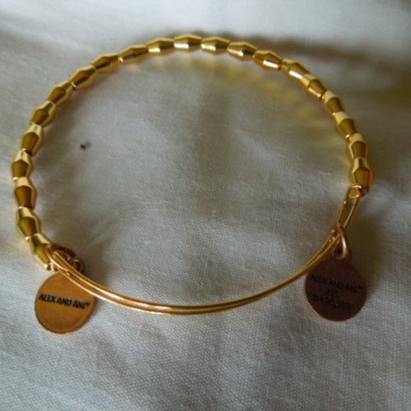 NWOT Alex & Ani Gold Beaded Bangle Bracelet - Picture 3 of 5